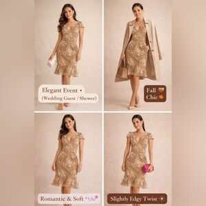 Dress the population dress (measures like XS no size tag) tan